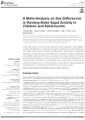 Cover page: A Meta-Analysis on Sex Differences in Resting-State Vagal Activity in Children and Adolescents.