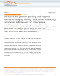 Cover page: Multiplatform genomic profiling and magnetic resonance imaging identify mechanisms underlying intratumor heterogeneity in meningioma