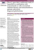 Cover page: Phase I, open-label, multicentre study of buparlisib in combination with temozolomide or with concomitant radiation therapy and temozolomide in patients with newly diagnosed glioblastoma