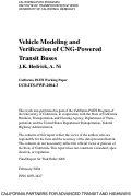 Cover page: Vehicle Modeling and Verification of CNG-Powered Transit Buses