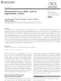 Cover page: Prenatal Stress as a Risk-and an Opportunity-Factor.