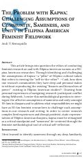 Cover page: The Problem with Kapwa: Challenging Assumptions of Community, Sameness, and Unity in Filipina American Feminist Fieldwork