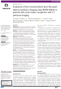 Cover page: Evaluation of time-resolved whole brain flat panel detector perfusion imaging using RAPID ANGIO in patients with acute stroke: comparison with CT perfusion imaging