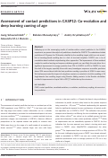 Cover page: Assessment of contact predictions in CASP12: Co‐evolution and deep learning coming of age