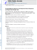 Cover page: Prenatal Maternal Objective and Subjective Stress Exposures and Rapid Infant Weight Gain