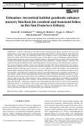Cover page: Estuarine-terrestrial habitat gradients enhance nursery function for resident and transient fishes in the San Francisco Estuary