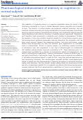 Cover page: Pharmacological enhancement of memory or cognition in normal subjects