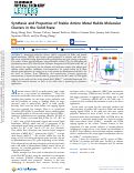 Cover page: Synthesis and Properties of Stable Amino Metal Halide Molecular Clusters in the Solid State