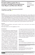 Cover page: Peripheral Neuropathy Due to Common Variable Immunodeficiency: Case Report and Narrative Review