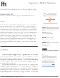 Cover page of How We Do It: Reflections on Surgical Internship