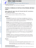 Cover page: Predictors of Adherence to Self‐Care in Rural Patients With Heart Failure