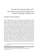 Cover page: Can the Precariat Be Organized?: The Gig Economy, Worksite Dispersion, and the Challenge of Mutual Aid