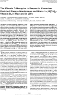 Cover page: The vitamin D receptor is present in caveolae-enriched plasma membranes and binds 1 alpha,25(OH)(2)-vitamin D-3 in vivo and in vitro