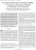 Cover page: Fair queueing with service envelopes (FQSE): A cousin-fair hierarchical scheduler for subscriber access networks