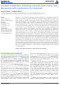 Cover page: Cerebral metabolism following traumatic brain injury: new discoveries with implications for treatment