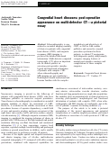 Cover page: Congenital heart diseases: post-operative appearance on multi-detector CT-a pictorial essay.