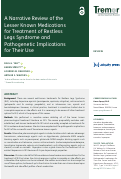 Cover page: A Narrative Review of the Lesser Known Medications for Treatment of Restless Legs Syndrome and Pathogenetic Implications for Their Use.