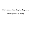 Cover page: Biospecimen Reporting for Improved Study Quality (BRISQ)