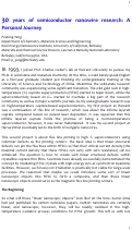 Cover page: 30 years of semiconductor nanowire research: A Personal Journey