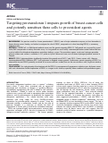 Cover page: Targeting peroxiredoxin 1 impairs growth of breast cancer cells and potently sensitises these cells to prooxidant agents