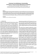 Cover page: Evaluating Trade-Offs Between Sustainability, Performance, and Cost of Green Machining Technologies