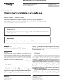 Cover page: Hyphema from Iris Melanocytoma