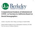 Cover page: Computational Analysis of Administered COVID-19 Vaccines in California Based on Racial Demographics