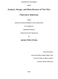 Cover page: Analysis, Design, and Manufacture of Thin-Film Plasmonic Materials