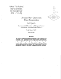 Cover page: Dynamic three-dimensional linear programming