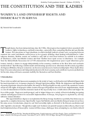Cover page: The Constitution and the Kahdis: Women's Land Ownership Rights and Democracy in Kenya