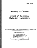 Cover page: RADIATION CHEMISTRY OF ISOPROPYL COMPOUNDS