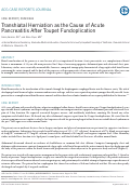 Cover page: Transhiatal Herniation as the Cause of Acute Pancreatitis After Toupet Fundoplication