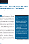 Cover page: Practices and changes associated with patient-centered medical home transformation.