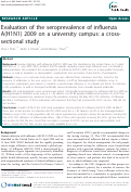 Cover page: Evaluation of the Seroprevalence of Influenza A(H1N1) 2009 on a University Campus: A cross-sectional Study
