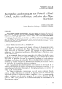 Cover page: Recherches géobotaniques sur <i>Primula allionii</i> Loisel., espèce endémique exclusive des Alpes Maritimes