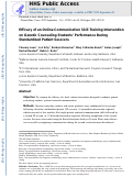 Cover page: Efficacy of an online communication skill training intervention on genetic counseling students performance during standardized patient sessions.