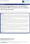 Cover page: Hypofractionated SBRT versus conventionally fractionated EBRT for prostate cancer: comparison of PSA slope and nadir.