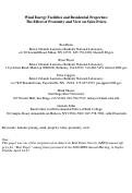 Cover page: Wind Energy Facilities and Residential Properties: The Effect of Proximity and View on Sales Prices
