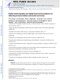 Cover page: Digital mammography and digital breast tomosynthesis for detecting invasive lobular and ductal carcinoma