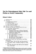 Cover page: Not for Entertainment Only: Fair Use and Fiction as Social Commentary