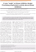 Cover page: A new “angle” on kinase inhibitor design: Prioritizing amphosteric activity above kinase inhibition