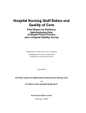 Cover page of Hospital Nursing Staff Ratios and Quality of Care. Final Report of Evidence, Administrative Data, an Expert Panel Process, and a Hospital Staffing Survey