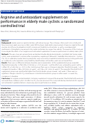 Cover page: Arginine and antioxidant supplement on performance in elderly male cyclists: a randomized controlled trial