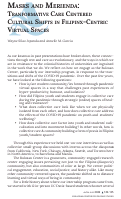Cover page: Masks and Merienda: Tranformative Care Centered Cultural Shifts in Filipinx-Centric Virtual Spaces