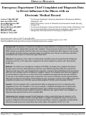 Cover page: Emergency Department Chief Complaint and Diagnosis Data to Detect Influenza-Like Illness with an  Electronic Medical Record