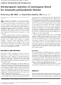 Cover page: Intratympanic Injection of Autologous Blood for Traumatic Perilymphatic Fistulas