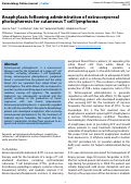 Cover page: Anaphylaxis following administration of extracorporeal photopheresis for cutaneous T cell lymphoma