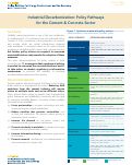 Cover page of Industrial Decarbonization: Policy Pathwaysfor the Cement &amp; Concrete Sector