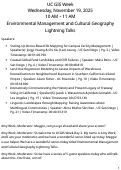 Cover page of Environmental Management and Cultural Geography Lightning Talks