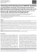 Cover page: Technology and Tool Development for BACPAC: Qualitative and Quantitative Analysis of Accelerated Lumbar Spine MRI with Deep-Learning Based Image Reconstruction at 3T.